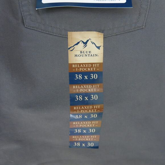BLUE MOUNTAIN *NWT* Canvas Work Uniform Pants Size 38x30 Men's Relaxed Fit Gray - Picture 7 of 9